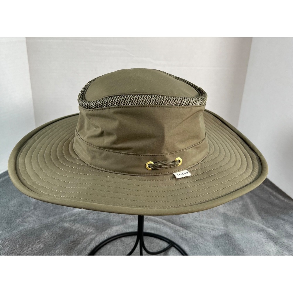 Tilley Airflo Bucket Hat Men's 7 1/8 Olive Green Cotton